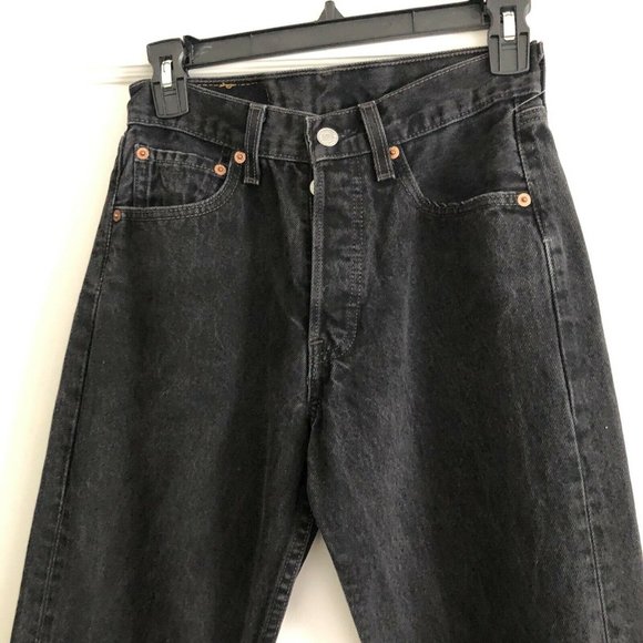 $168 LEVI'S Authorized Vintage 501 Original Straight Leg Jeans Faded Black 26 - Picture 4 of 12